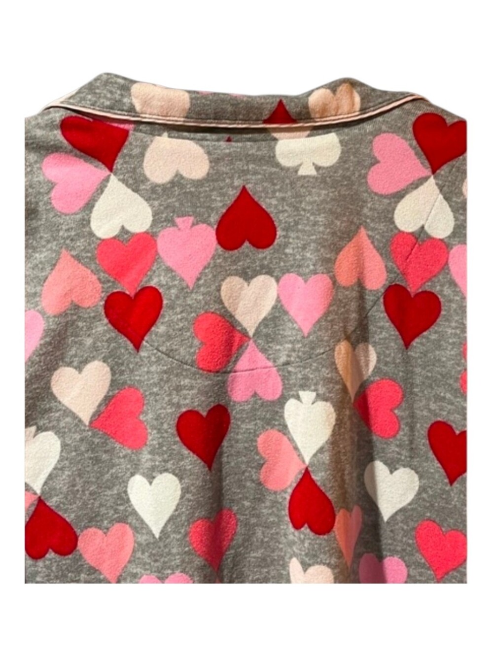 Kate Spade New York Heart & Spade 2pc Pajama Set Grey And Pink Size Large - Picture 8 of 16